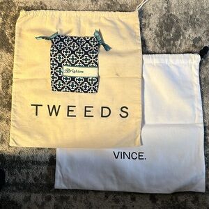 3 Designer Dust Bags, Vince, Tweeds & Brighton